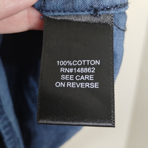 Torrid Taylor Long Sleeve Button Front Shirt Chambray Denim Size 0X - Picture 5 of 6